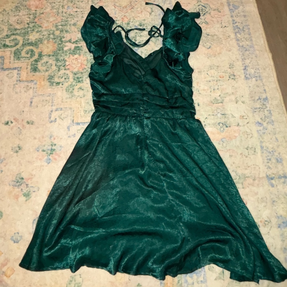 Altar'd State dark green Satin Dress - Picture 3 of 3